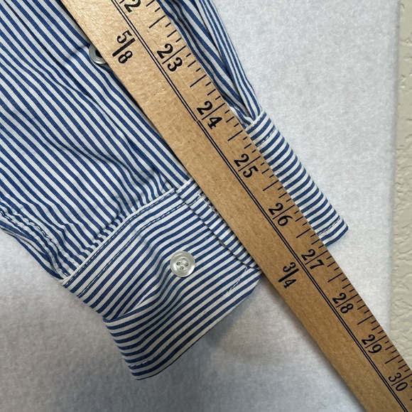 Old Navy Mens Classic Shirt Regular Fit Blue White Striped Button Down Size M - Picture 7 of 9